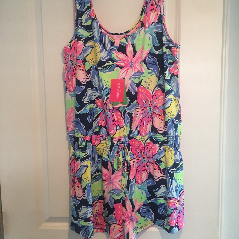 SOLD NWT! Lilly Pulitzer Tala Romper Nauti Navy L